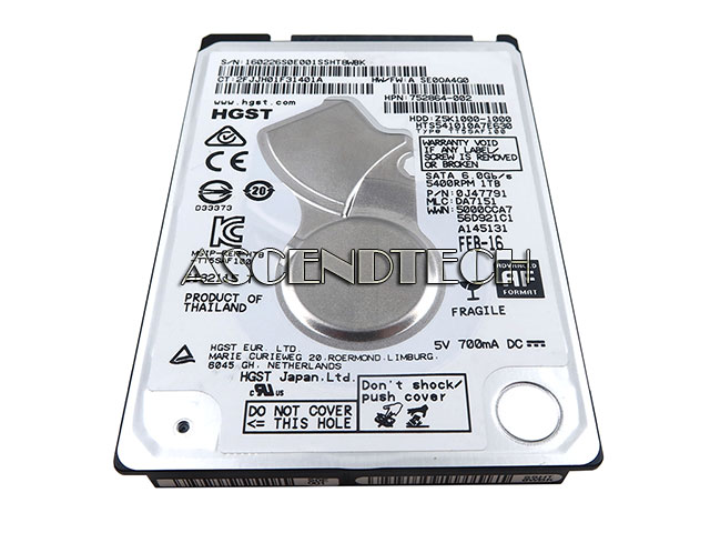 Hgst 1Tb 5400 Rpm Sata 6Gb/S Hdd 0J47791 Hgst 1Tb 5400 Rpm Sata 6Gb/S Hdd 0J47791. Model: Z5k1000-1000