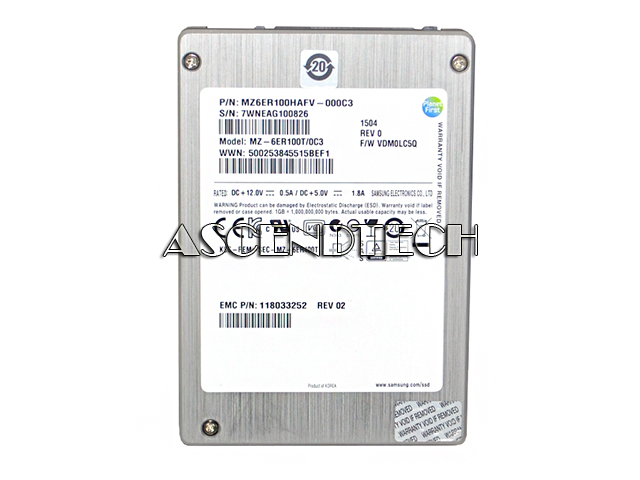 Samsung Mz-6Er100t/0C3 100Gb 2.5"Sas Ssd Samsung Mz-6Er100t/0C3 100Gb 2.5"Sas Ssd. Part Number: 118033252 118033252-02