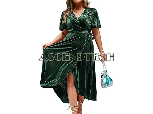 Berrygo Women 18 Plus Size Wrap Dress Berrygo Women 18 Plus Size Wrap Dress. Part Number: 18Plus_Green_Wrap_Dress