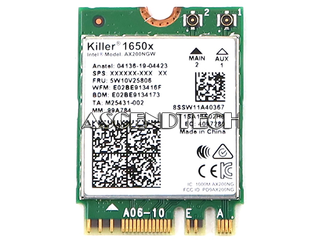 Intel Ax200ngw Wifi 6 Card 5W10v25806 Intel Ax200ngw Wifi 6 Card 5W10v25806. Part Number: 5W10v25806 8S5w10v25806