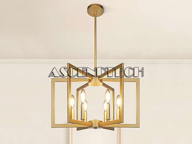 6-Light E12 Bulb Base Gold Chandelier 6-Light E12 Bulb Base Gold Chandelier. Part Number: 6-Light_Gold_Chandelier