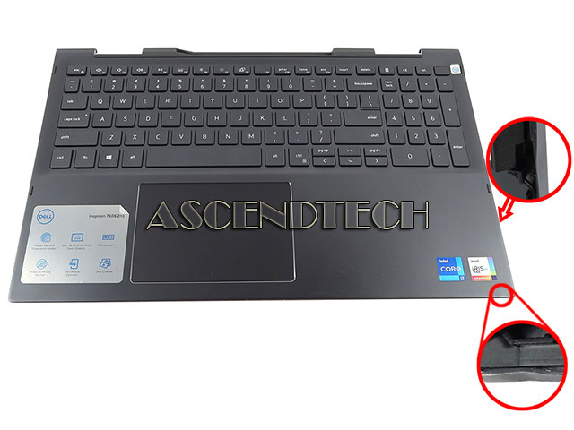 Palmrest Con Tastiera Retroilluminata US E Pennino Per Dell Inspiron 7500 7506 2-in-1, Modello 6MTCV