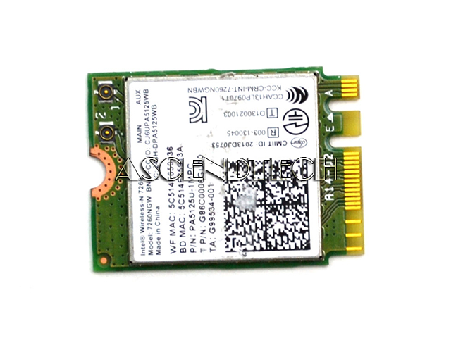 Intel 7260Ngw Wifi Card 717379-001