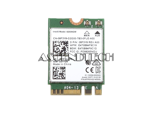 Intel 8265Ngw Bluetooth Wifi Card 8F3y8 Intel 8265Ngw Bluetooth Wifi Card 8F3y8. Part Number: 8F3y8 08F3y8 Cn-08F3y8