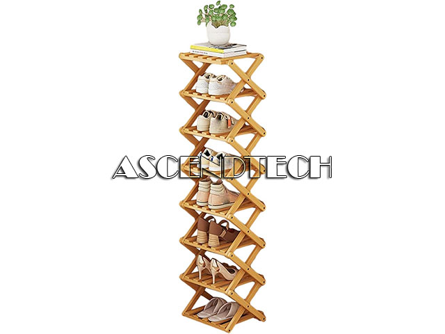 8-Layer Foldable Bamboo Shoe Rack 8-Layer Foldable Bamboo Shoe Rack. Part Number: 8L_Bamboo_Shoe_Rack