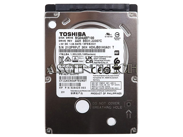 Toshiba Mq04abf100 1Tb Hdd 928428-003 Toshiba Mq04abf100 1Tb Hdd 928428-003