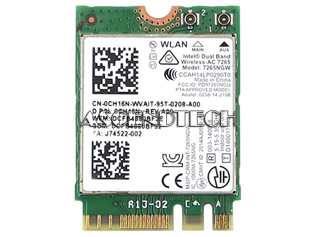 Intel 7265Ngw M.2 2230 Wifi 5 Card Ch16n Intel 7265Ngw M.2 2230 Wifi 5 Card Ch16n. Part Number: Ch16n 0Ch16n Cn-0Ch16n