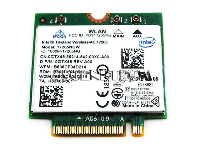 17265NGW GTX48 0GTX48 CN-0GTX48 | Intel 17265Ngw Wireless Card Gtx48