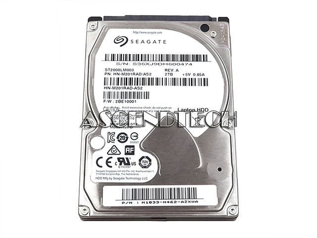 Seagate 2Tb 2.5" Sata Hdd Hn-M201rad/As2 Seagate 2Tb 2.5" Sata Hdd Hn-M201rad/As2. Model: St2000lm003