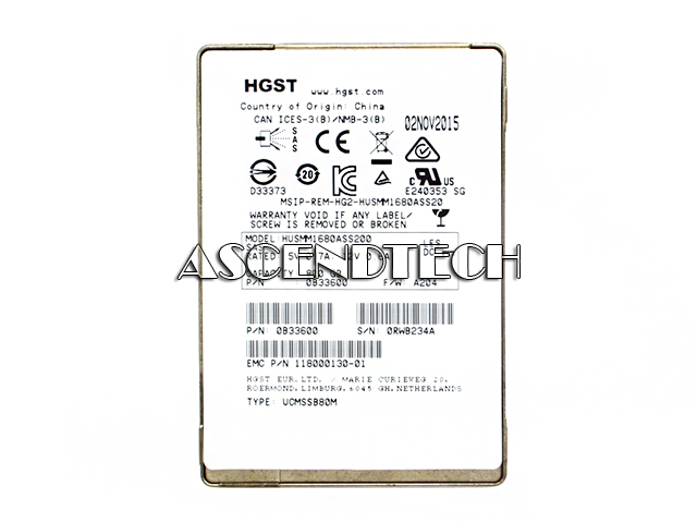 HUSMM1680ASS200 0B33600 | Hgst Husmm1680ass200 800Gb 2.5" Sas Ssd