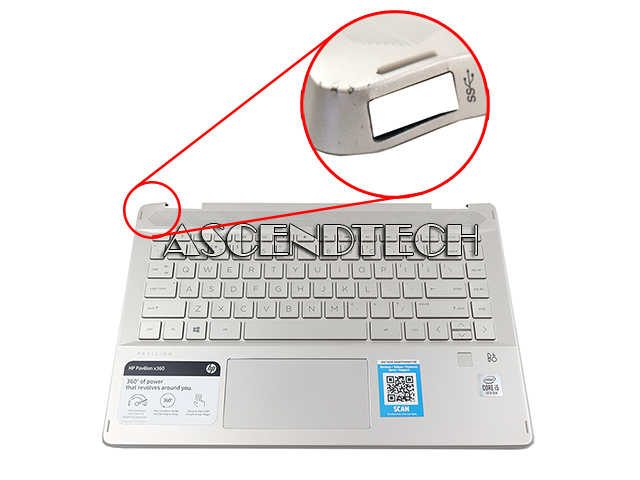 完売再製作◎H.P PIVOT◎10inch HP PAVILION X360 14-DH US KEYBOARD PALMREST ASSEMBLY L53787-001