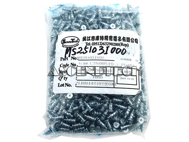Hp M2.5X10.3L Screws 1000Pcs Ms25103i000 Hp M2.5X10.3L Screws 1000Pcs Ms25103i000