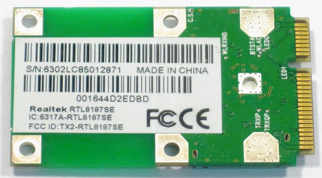Realtek Rtl8187se 802.11G Wireless Card Realtek Rtl8187se 802.11G Wireless Card