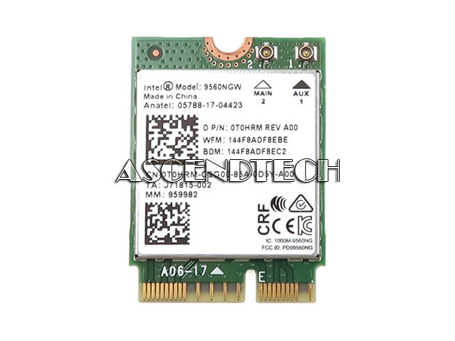 Intel 9560Ngw Bluetooth Wifi Card T0hrm Intel 9560Ngw Bluetooth Wifi Card T0hrm. Part Number: T0hrm 0T0hrm Cn-0T0hrm