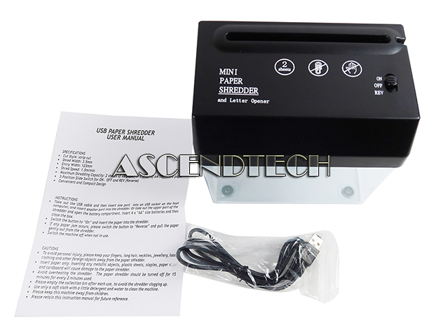 Mini Paper Shredder 5V 1.5A W2303171 Mini Paper Shredder 5V 1.5A W2303171