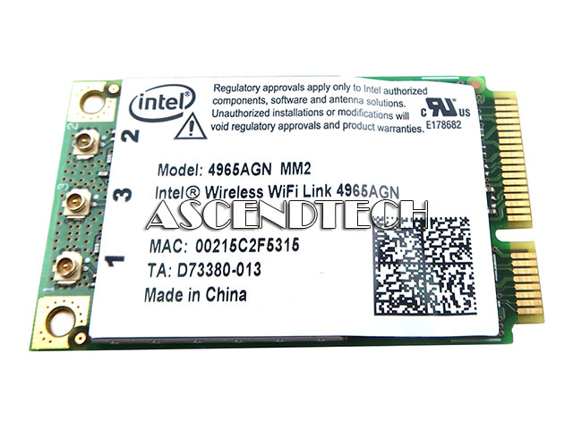 Intel 4965Agn Wireless Card 0578-07-2198