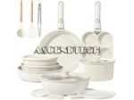 Gipp 21-Pcs Cream Nonstick Cookware Set. Part Number: 21Pcs_Cookware_Set_Crm