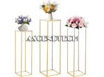 Bonastella 3Pcs Square Pedestal Stands. Part Number: 3Pcs_Gold_Pedestal_Stands