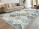 Royhome 5 X 7 Ft Blue / Taupe Area Rug. Part Number: 5X7ft_Blue_Taupe_Area_Rug