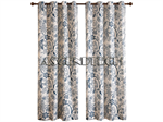 Isaenne 65"X87" Blue Floral Curtains Set. Part Number: Blue_Floral_Curtains_Set