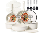 Carote 19Pcs Cream White Cookware Set. Part Number: Cookware_Set_19Pcs_Wh