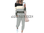 Etcyynew L-Size Two Piece Sweatsuit Set. Part Number: L_Contrastgrey_Sweatsuit_Set