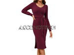 Dressystar M-Size Burgundy Midi Dress. Part Number: M_Burgundy_Dress