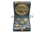Nobility 9 Pcs Brass Puja Thali Set. Part Number: Puja_Thali_Set_Gray